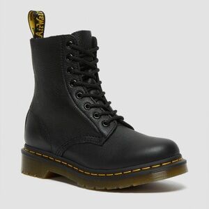Dr. Martens Black Leather Boots 1460 Pascal Virginia Leather Lace Up Boots